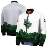 ucf knights clovers pattern white green bomber jacket best selling