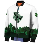 ucf knights clovers pattern white green bomber jacket best selling