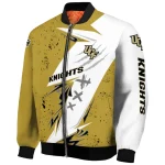 ucf knights ripped bolt gold white bomber jacket best selling