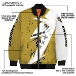 ucf knights ripped bolt gold white bomber jacket best selling
