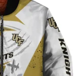 ucf knights ripped bolt gold white bomber jacket best selling