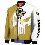 ucf knights skull outline gold white bomber jacket best selling