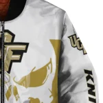ucf knights skull outline gold white bomber jacket best selling