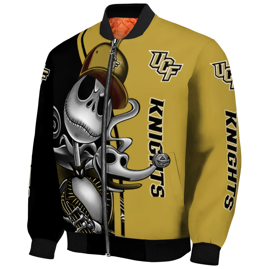 ucf knights spooky grin gold bomber jacket fashion forward ucf knights spooky grin gold bomber jacket fashion forward