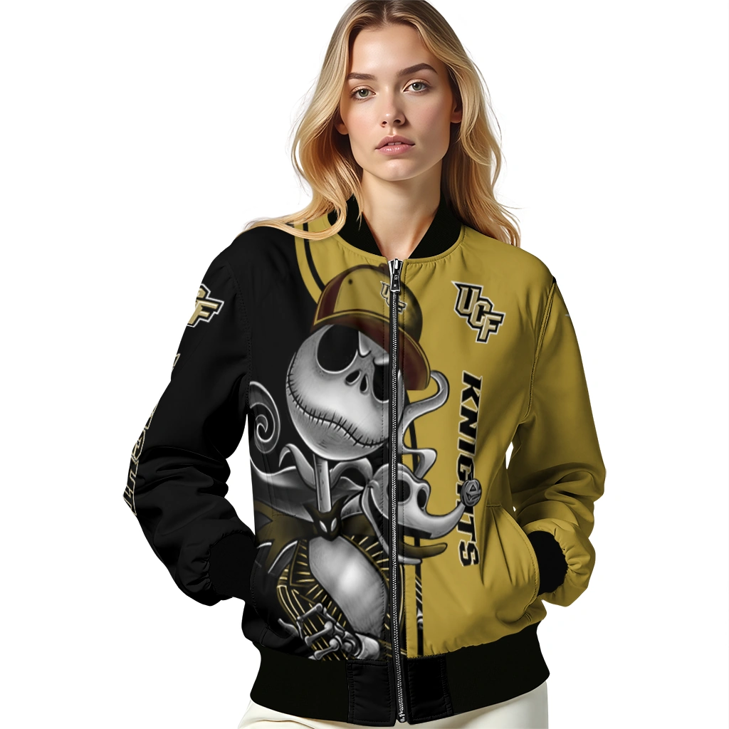 ucf knights spooky grin gold bomber jacket latest model ucf knights spooky grin gold bomber jacket latest model