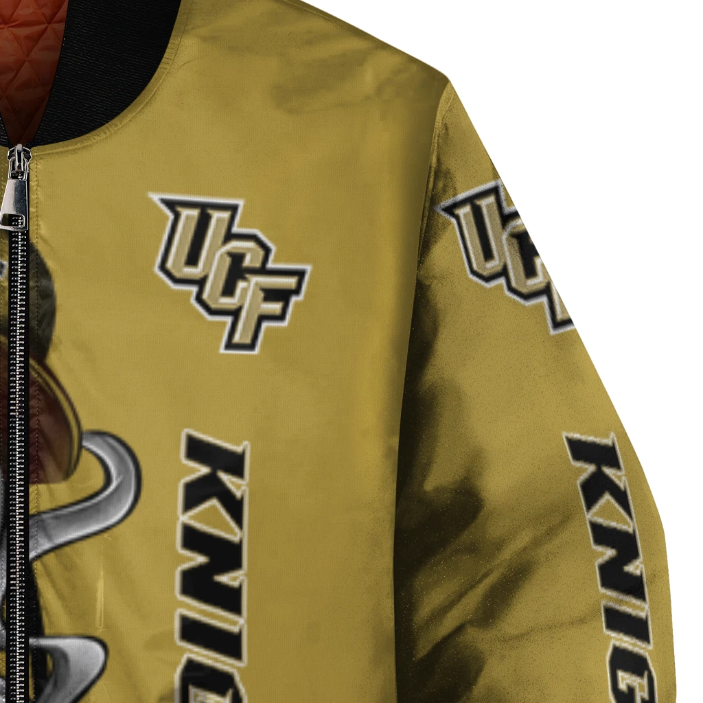 ucf knights spooky grin gold bomber jacket premium grade ucf knights spooky grin gold bomber jacket premium grade