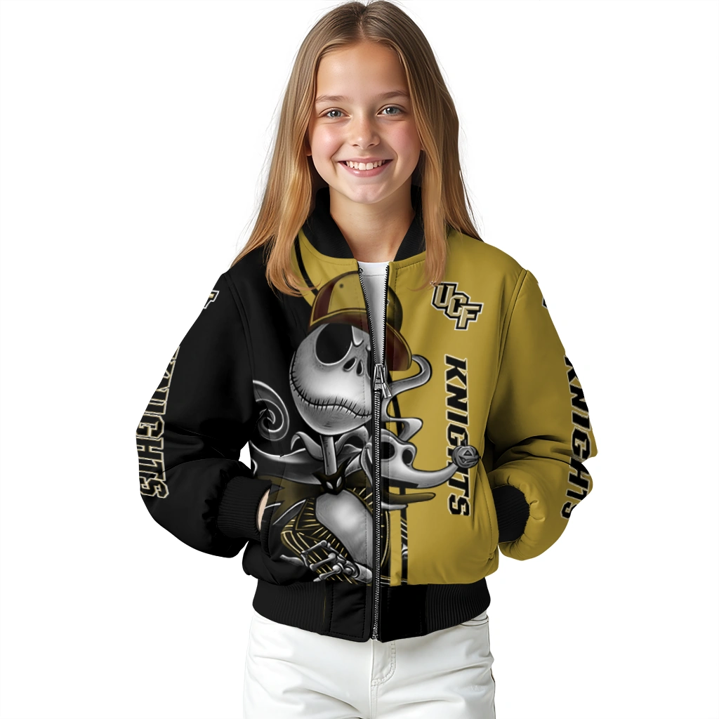ucf knights spooky grin gold bomber jacket top rated ucf knights spooky grin gold bomber jacket top rated