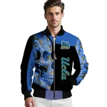 ucla bruins fire skull blue black bomber jacket best selling