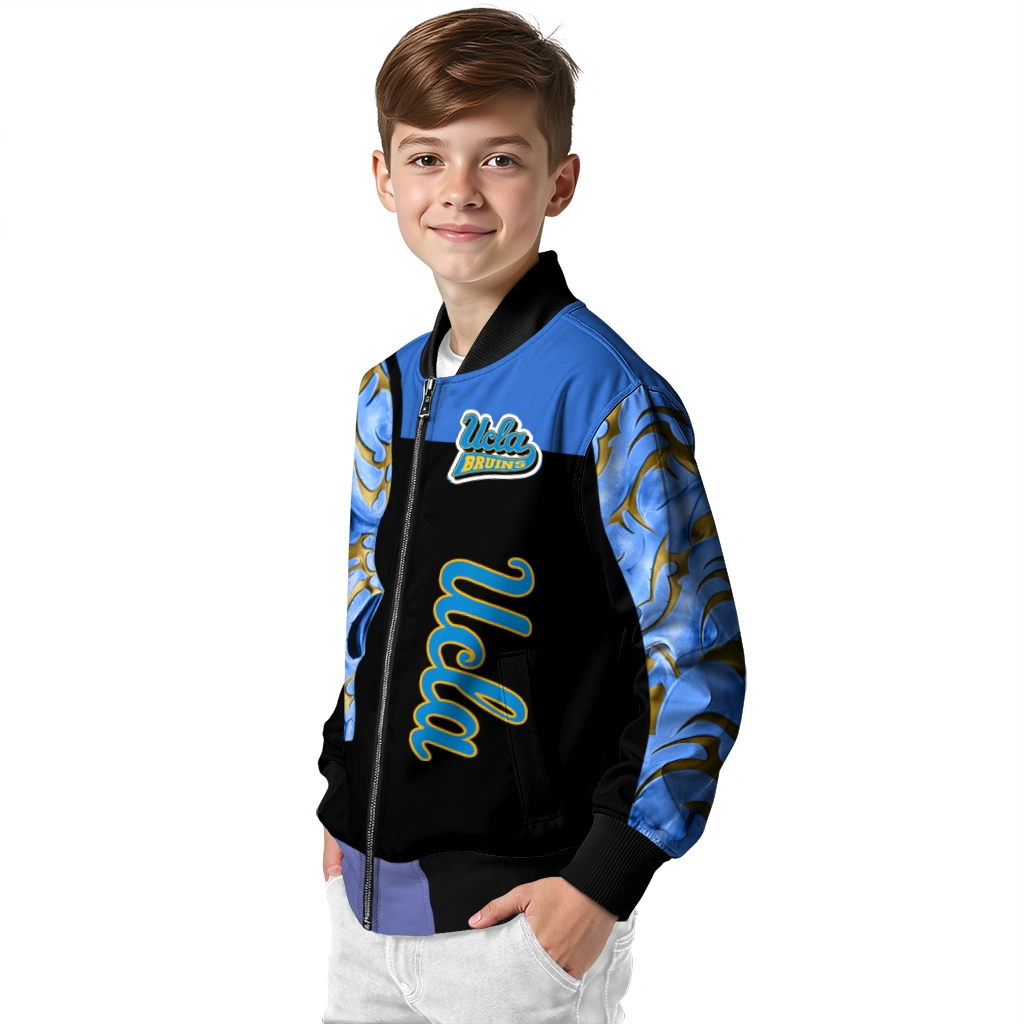 ucla bruins fire skull blue black bomber jacket trendy ucla bruins fire skull blue black bomber jacket trendy