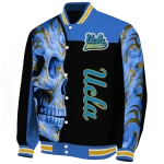 ucla bruins fire skull blue black varsity jacket best selling