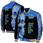 ucla bruins fire skull blue black varsity jacket best selling