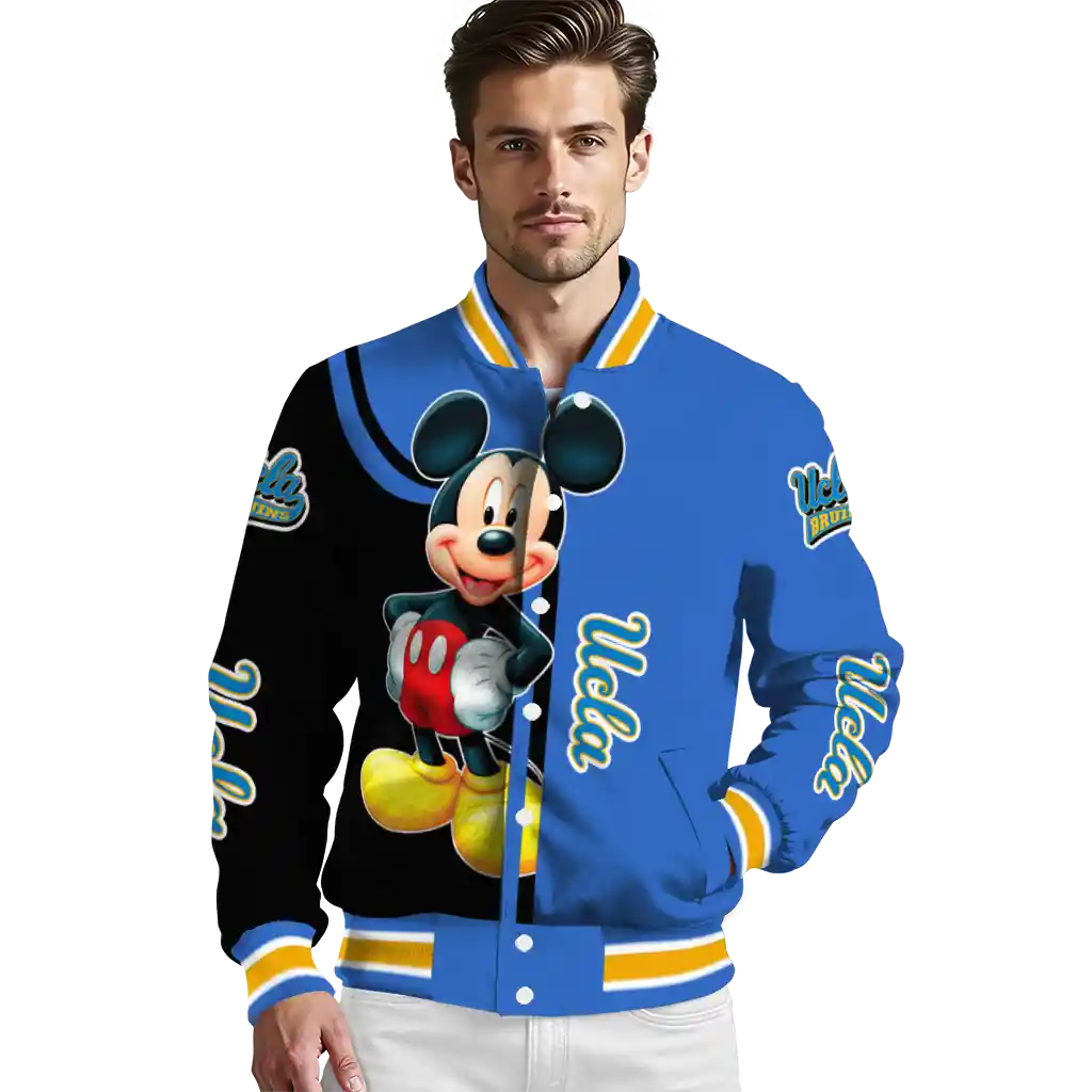 ucla bruins mickey mouse blue varsity jacket high quality ucla bruins mickey mouse blue varsity jacket high quality