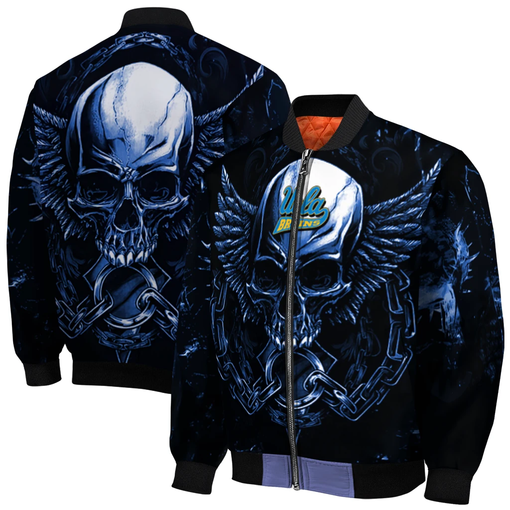 ucla bruins skull bite blue black bomber jacket best selling ucla bruins skull bite blue black bomber jacket best selling