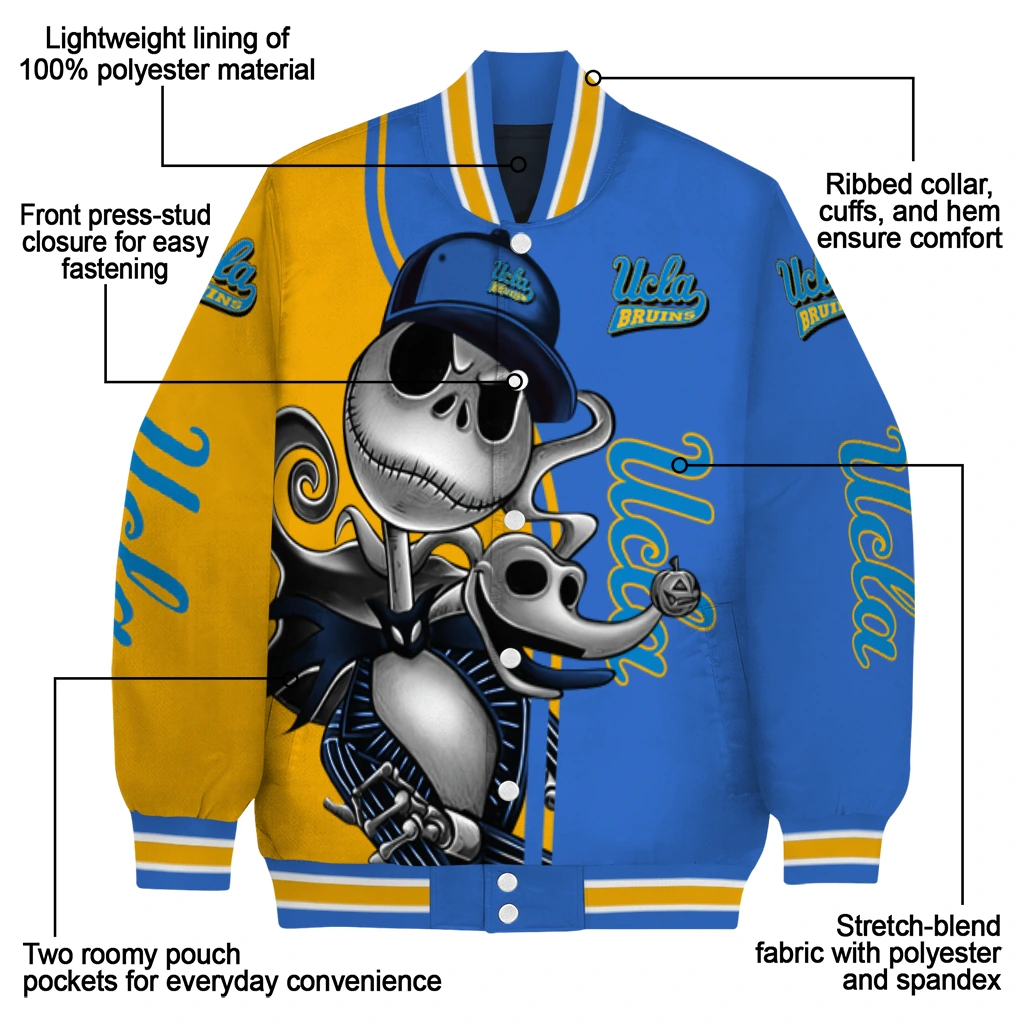 ucla bruins spooky grin blue varsity jacket new arrival ucla bruins spooky grin blue varsity jacket new arrival