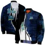 ucla bruins torn texture print blue black bomber jacket best selling