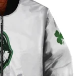 uconn huskies clovers pattern white green bomber jacket best selling