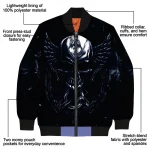 uconn huskies skull bite blue black bomber jacket best selling