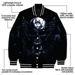 uconn huskies skull bite blue black varsity jacket best selling