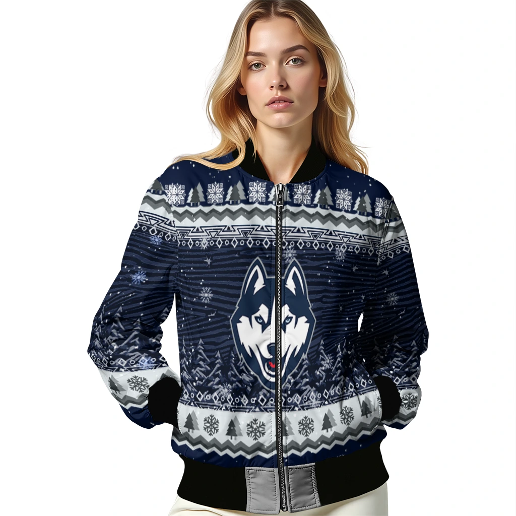 uconn huskies snowy pines blue bomber jacket latest model uconn huskies snowy pines blue bomber jacket latest model