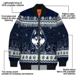 uconn huskies snowy pines blue bomber jacket best selling