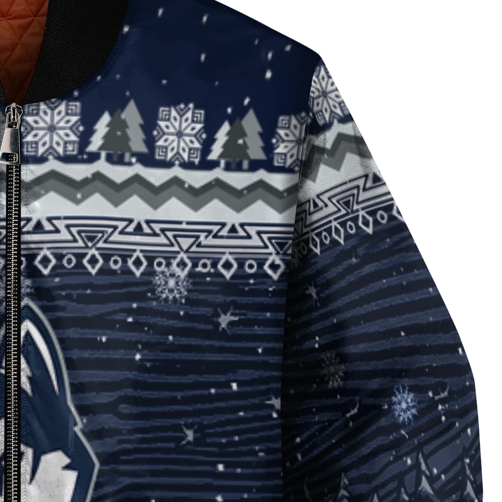 uconn huskies snowy pines blue bomber jacket premium grade uconn huskies snowy pines blue bomber jacket premium grade