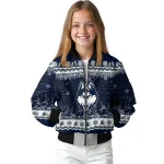uconn huskies snowy pines blue bomber jacket best selling