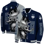 uconn huskies spooky grin blue varsity jacket best selling
