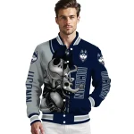uconn huskies spooky grin blue varsity jacket best selling