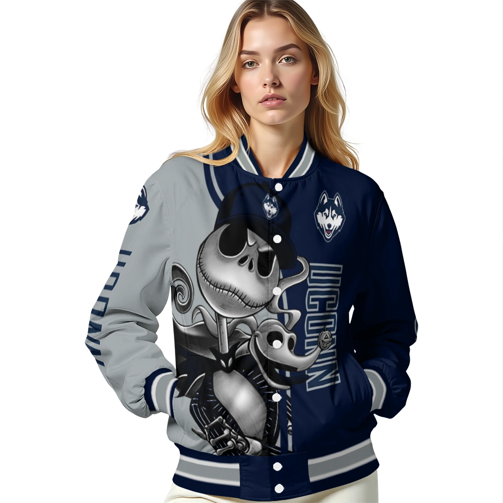 uconn huskies spooky grin blue varsity jacket latest model uconn huskies spooky grin blue varsity jacket latest model