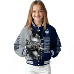 uconn huskies spooky grin blue varsity jacket best selling
