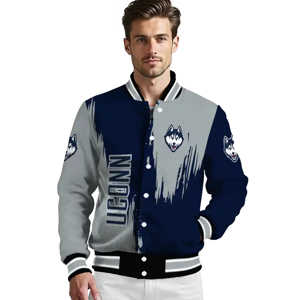 uconn huskies urban mark blue varsity jacket high quality uconn huskies urban mark blue varsity jacket high quality