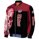 umass minutemen intricate skull red black bomber jacket best selling