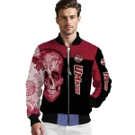 umass minutemen intricate skull red black bomber jacket best selling
