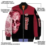 umass minutemen intricate skull red black bomber jacket best selling