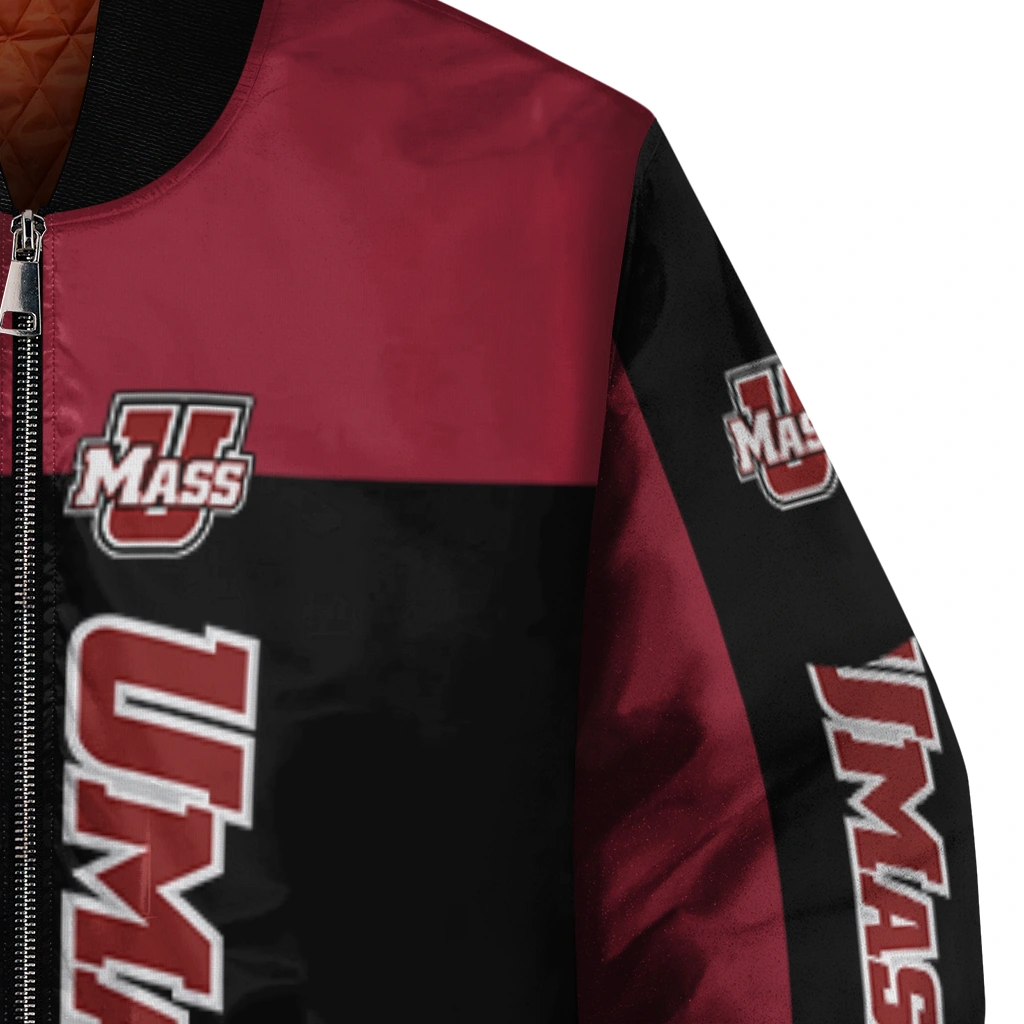 umass minutemen intricate skull red black bomber jacket premium grade umass minutemen intricate skull red black bomber jacket premium grade