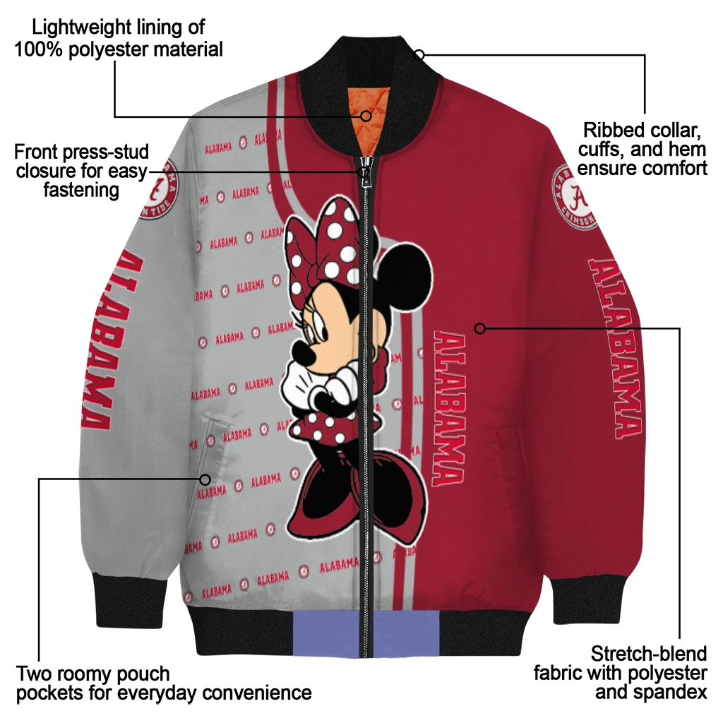 umass minutemen minnie mouse red bomber jacket new arrival umass minutemen minnie mouse red bomber jacket new arrival