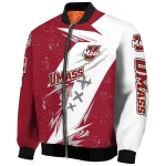 umass minutemen ripped bolt red white bomber jacket best selling