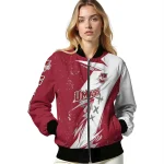 umass minutemen ripped bolt red white bomber jacket best selling