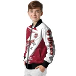 umass minutemen ripped bolt red white bomber jacket best selling