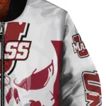 umass minutemen skull outline red white bomber jacket best selling