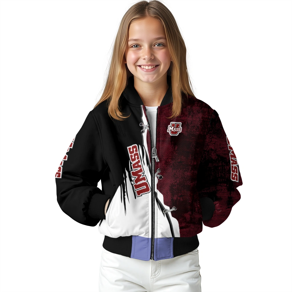 umass minutemen torn texture print red black bomber jacket top rated umass minutemen torn texture print red black bomber jacket top rated