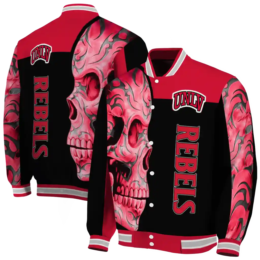 unlv rebels fire skull red black varsity jacket fashion forward unlv rebels fire skull red black varsity jacket fashion forward