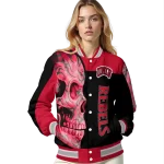 unlv rebels fire skull red black varsity jacket best selling