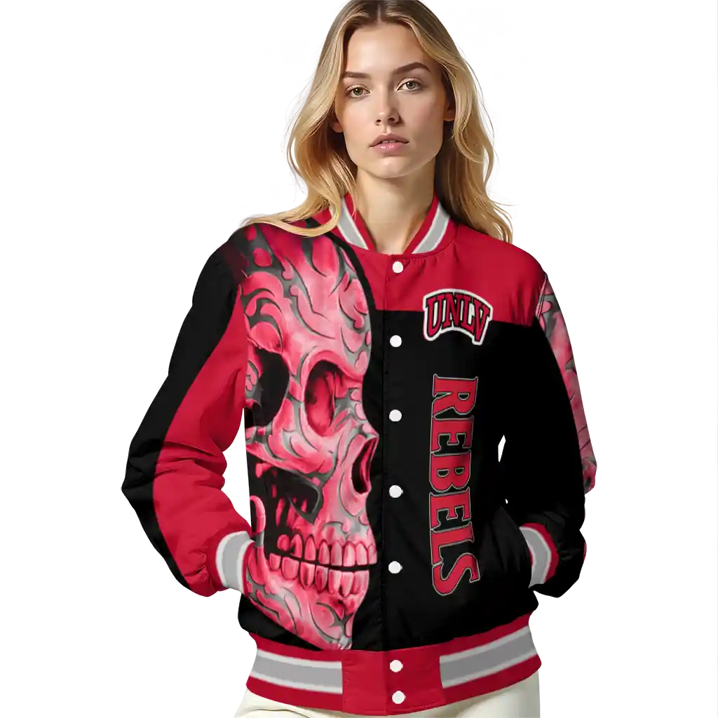unlv rebels fire skull red black varsity jacket latest model unlv rebels fire skull red black varsity jacket latest model