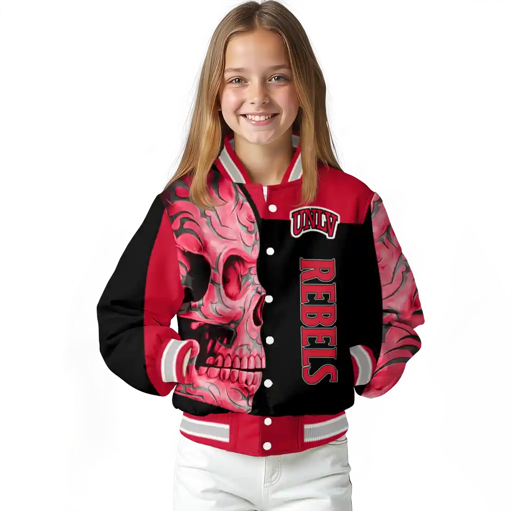 unlv rebels fire skull red black varsity jacket top rated unlv rebels fire skull red black varsity jacket top rated