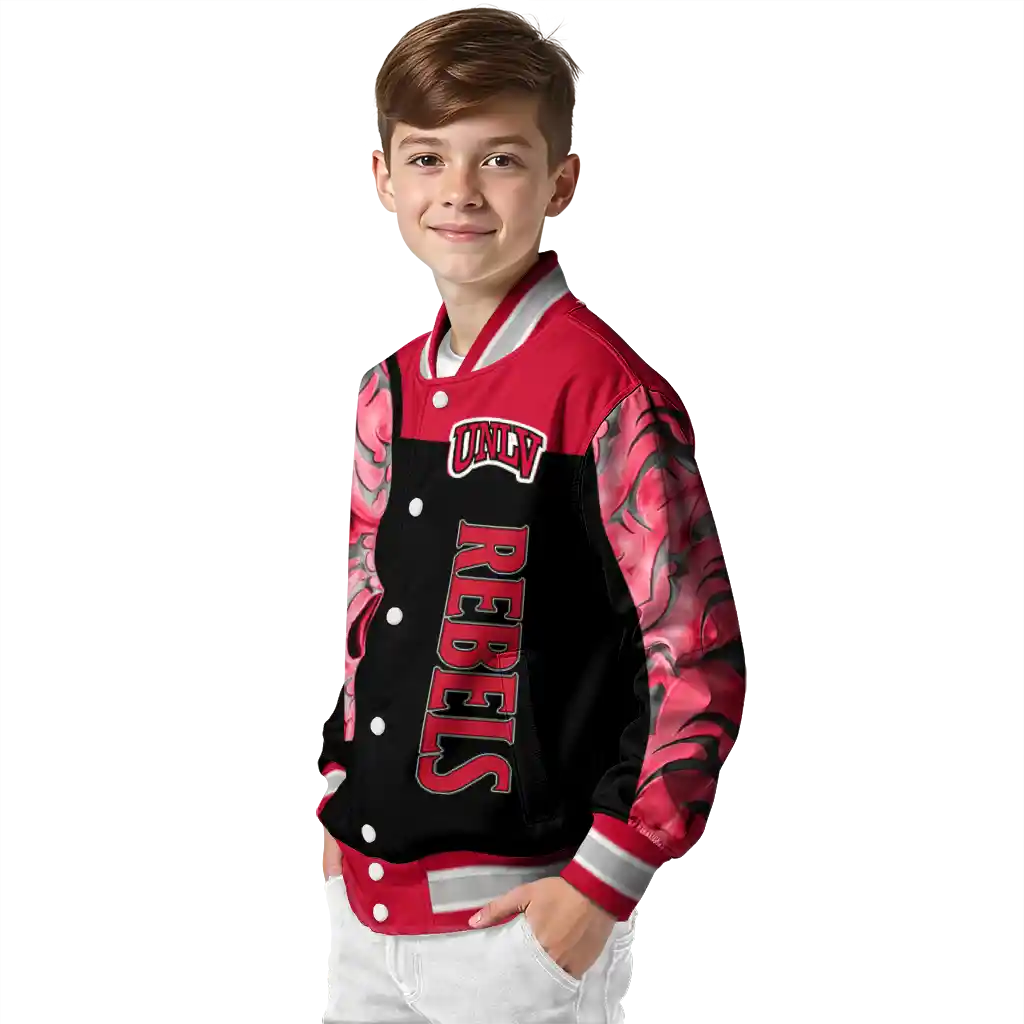 unlv rebels fire skull red black varsity jacket trendy unlv rebels fire skull red black varsity jacket trendy