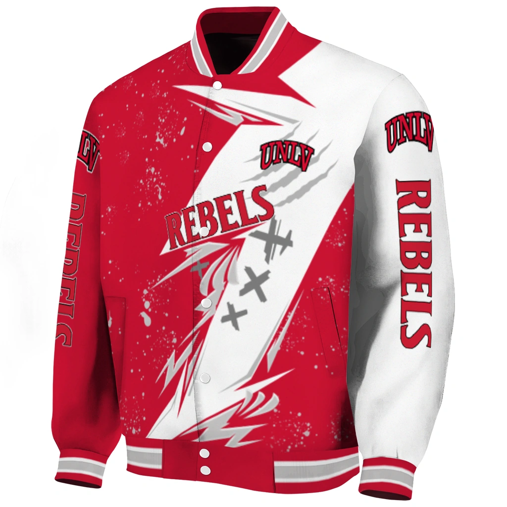 unlv rebels ripped bolt red white varsity jacket best selling unlv rebels ripped bolt red white varsity jacket best selling