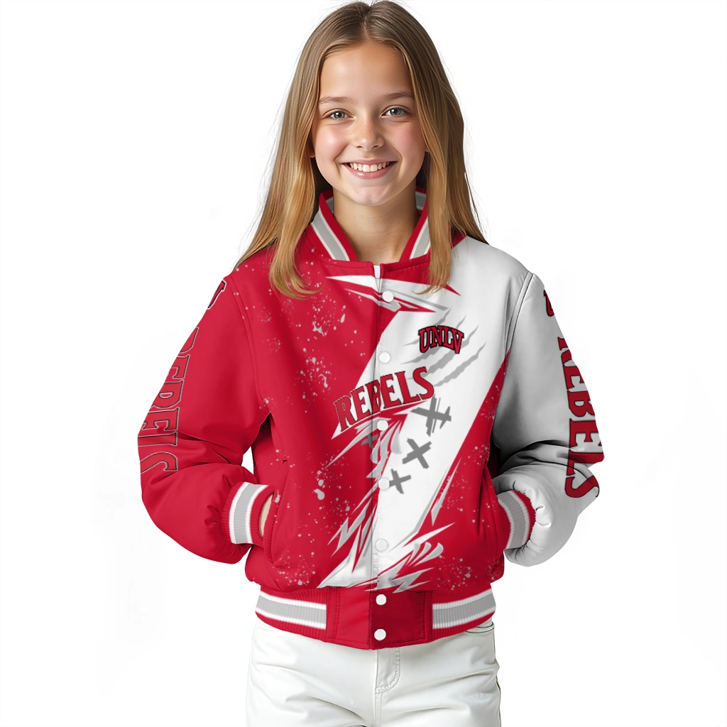 unlv rebels ripped bolt red white varsity jacket top rated unlv rebels ripped bolt red white varsity jacket top rated