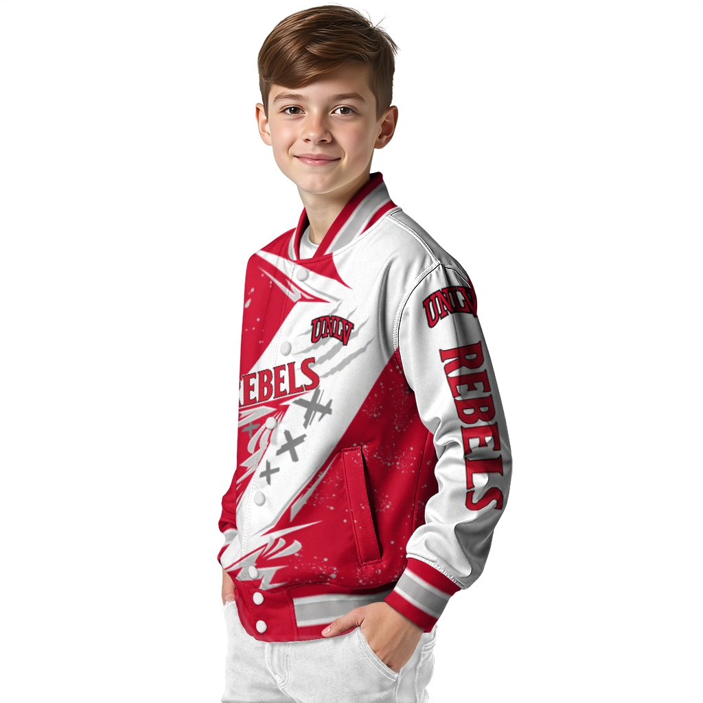 unlv rebels ripped bolt red white varsity jacket trendy unlv rebels ripped bolt red white varsity jacket trendy