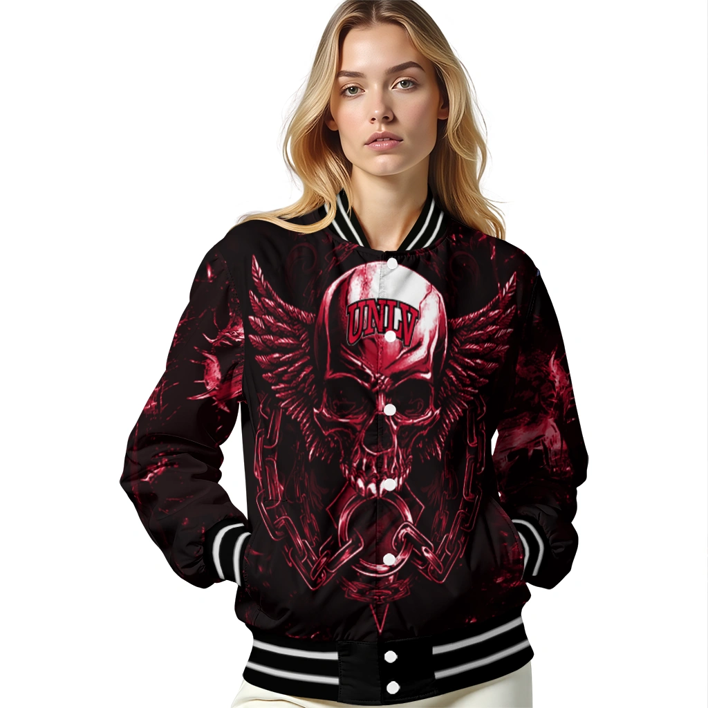unlv rebels skull bite red black varsity jacket latest model unlv rebels skull bite red black varsity jacket latest model